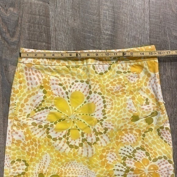 Jcrew yellow and orange graphic print floral miniskirt with pockets size 6 - Picture 6 of 7